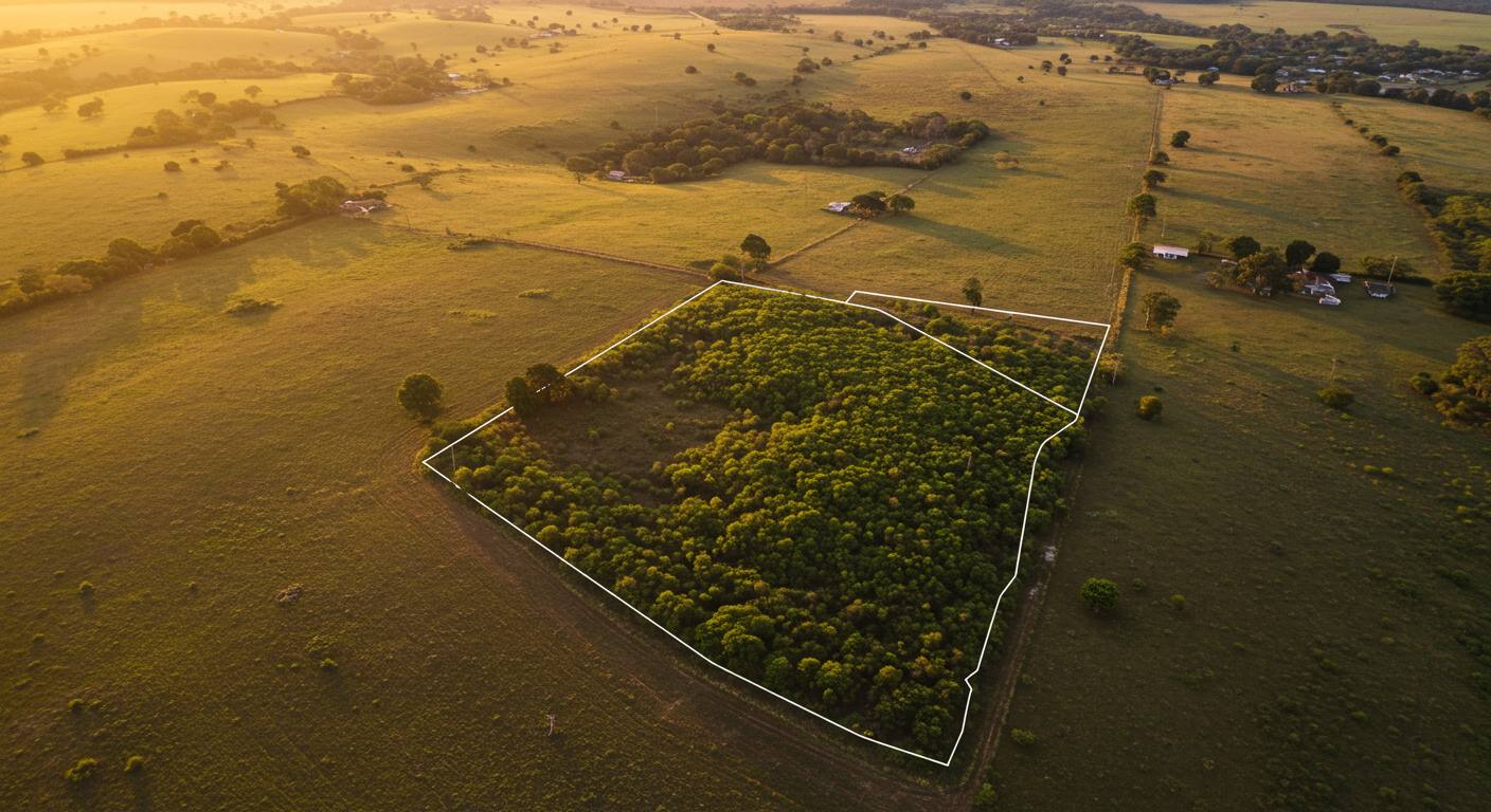 Raio-x de propriedade rural sobre imagem de satélite